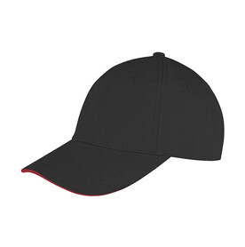 Result Caps Memphis Low Profile Sandwich Peak Cap, Black/Red, One Size bedrucken, Art.-Nr. 012341540