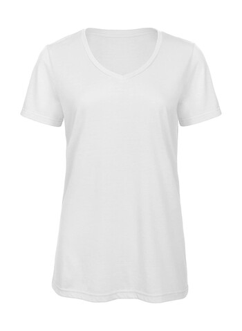 B &amp; C V Triblend/women T-Shirt, White, L bedrucken, Art.-Nr. 012420005
