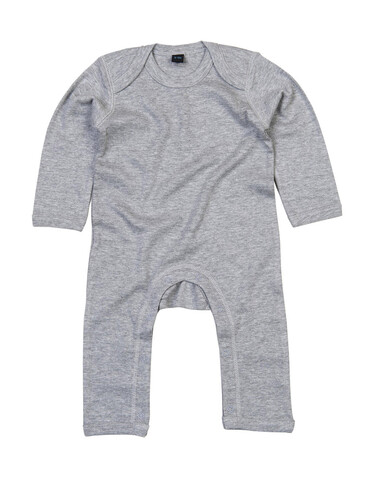 BabyBugz Baby Rompasuit, Heather Grey Melange, 12-18 bedrucken, Art.-Nr. 013471264