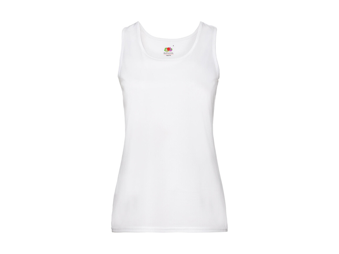 Fruit of the Loom Ladies` Performance Vest, White, L bedrucken, Art.-Nr. 015010005