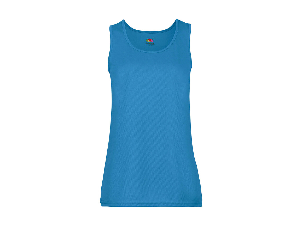 Fruit of the Loom Ladies` Performance Vest, Azure Blue, L bedrucken, Art.-Nr. 015013105