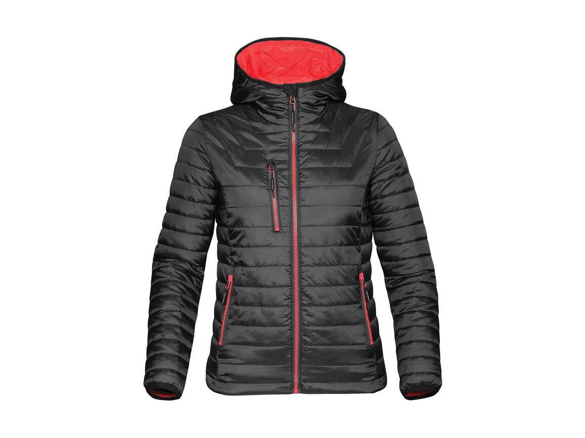 StormTech Women`s Gravity Thermal Jacket, Black/True Red, 2XL bedrucken, Art.-Nr. 015181637