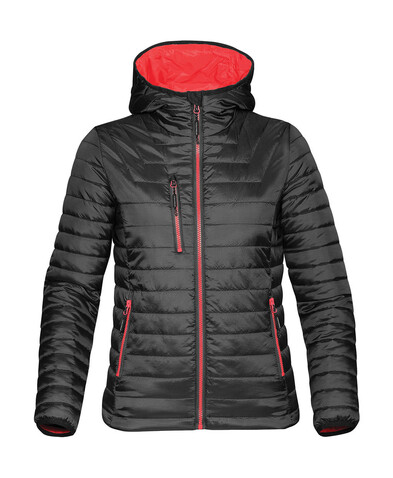 StormTech Women`s Gravity Thermal Jacket, Black/True Red, 2XL bedrucken, Art.-Nr. 015181637