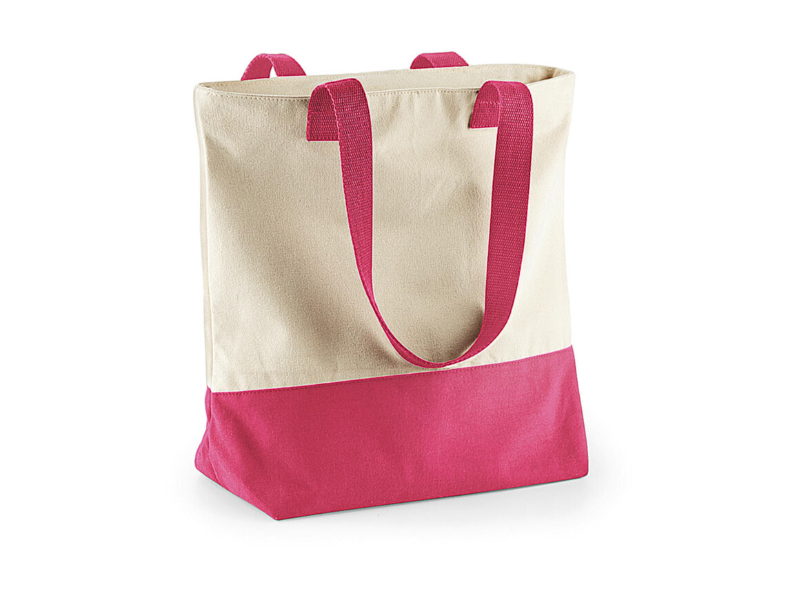 Bag Base Westcove Canvas Tote, Natural/True Pink, One Size bedrucken, Art.-Nr. 015290690