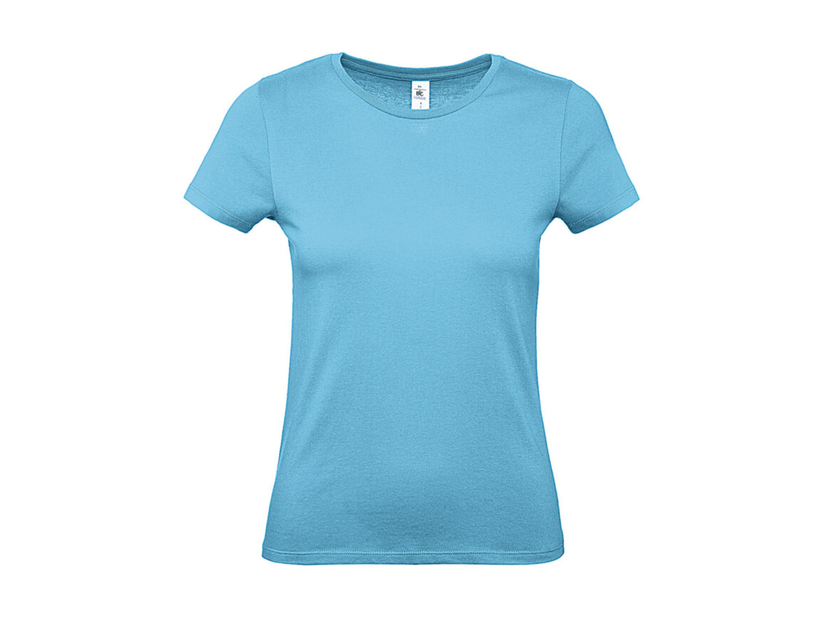 B & C #E150 /women T-Shirt, Turquoise, S bedrucken, Art.-Nr. 016425433