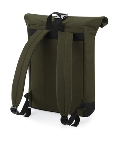 Bag Base Roll-Top Backpack, Grey Marl/Black, One Size bedrucken, Art.-Nr. 017291550