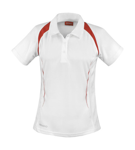 Result Ladies` Spiro Team Spirit Polo, White/Red, XS bedrucken, Art.-Nr. 019330592
