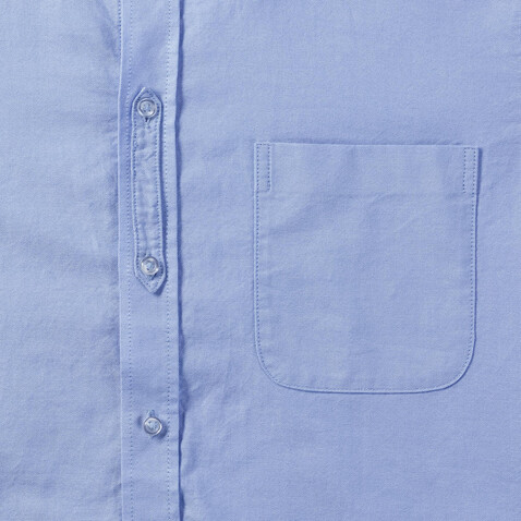 Russell Europe Men`s LS Tailored Washed Oxford Shirt, Oxford Blue/Oxford Navy, 4XL bedrucken, Art.-Nr. 020003549