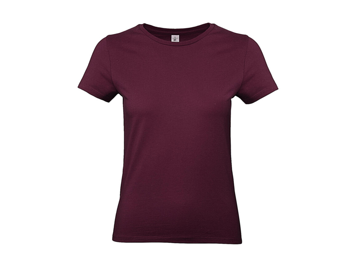B & C #E190 /women T-Shirt, Burgundy, M bedrucken, Art.-Nr. 020424484