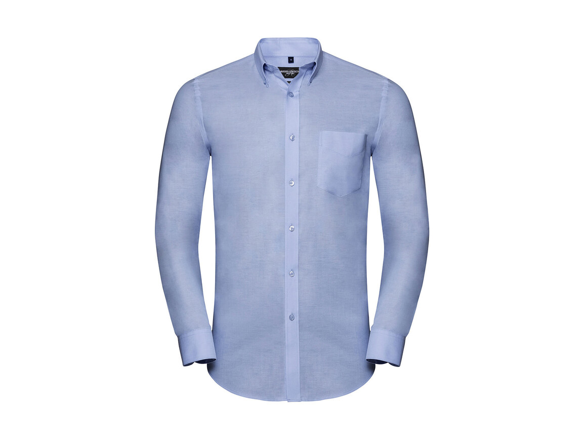 Russell Europe Men`s LS Tailored Button-Down Oxford Shirt, Oxford Blue, XL bedrucken, Art.-Nr. 021003266
