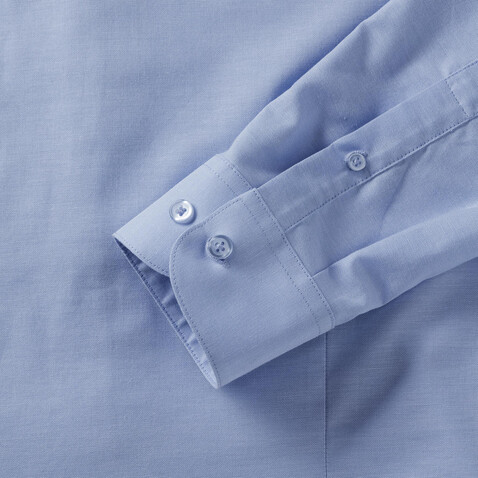 Russell Europe Men`s LS Tailored Button-Down Oxford Shirt, White, S bedrucken, Art.-Nr. 021000003