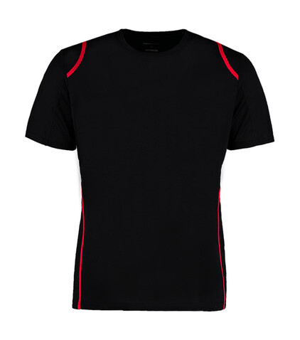 Kustom Kit Regular Fit Cooltex® Contrast Tee, Black/Red, XL bedrucken, Art.-Nr. 021111546