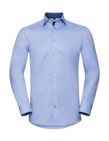 Russell Europe Tailored Contrast Herringbone Shirt LS, Light Blue/Mid Blue/Bright Navy, 4XL bedrucken, Art.-Nr. 022003839 Russell Europe Tailored Contrast Herringbone Shirt LS, Light Blue/Mid Blue/Bright Navy, 4XL bedrucken, Art.-Nr. 022003839