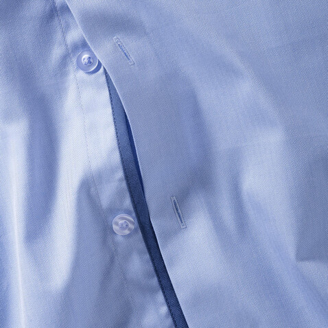 Russell Europe Tailored Contrast Herringbone Shirt LS, Light Blue/Mid Blue/Bright Navy, 3XL bedrucken, Art.-Nr. 022003838