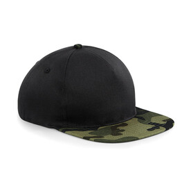 Beechfield Camo Snapback, Black/Jungle Camo, One Size bedrucken, Art.-Nr. 022691740