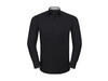 Russell Europe Men`s LS Tailored Contrast Ultimate Stretch Shirt, Black/Oxford Grey/Convoy Grey, 3XL bedrucken, Art.-Nr. 023001818