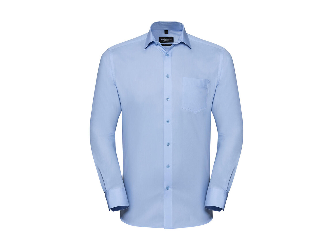 Russell Europe Men`s LS Tailored Coolmax® Shirt, Light Blue, 4XL bedrucken, Art.-Nr. 025003219