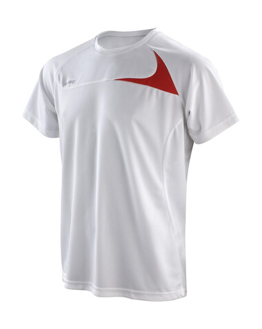 Result Spiro Men`s Dash Training Shirt, White/Red, S bedrucken, Art.-Nr. 027330573