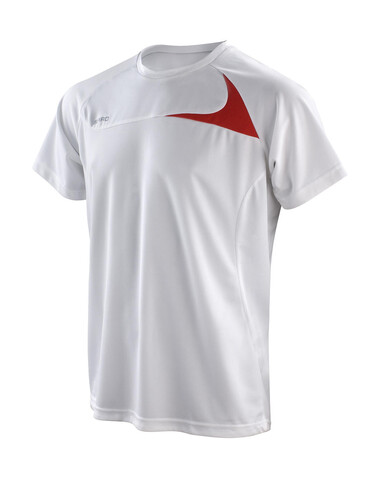 Result Spiro Men`s Dash Training Shirt, White/Red, XL bedrucken, Art.-Nr. 027330576