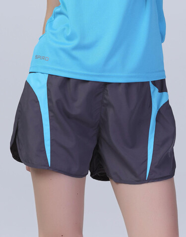 Result Unisex Micro Lite Running Shorts, Grey/Aqua, XXS bedrucken, Art.-Nr. 029331441