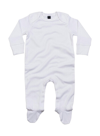 BabyBugz Baby Sleepsuit with Scratch Mitts, White, 6-12 bedrucken, Art.-Nr. 030470003