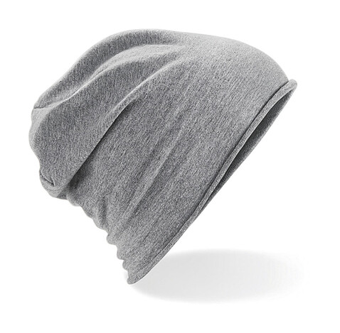 Beechfield Jersey Beanie, Heather Grey, One Size bedrucken, Art.-Nr. 031691230