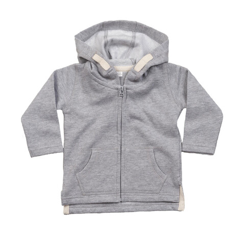 BabyBugz Baby Hoodie, Heather Grey Melange, 18-24 bedrucken, Art.-Nr. 032471265