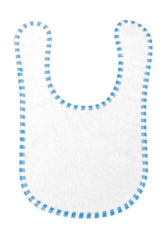 SG ACCESSORIES - TOWELS Arno Baby Bib, White/Baby Blue, One Size bedrucken, Art.-Nr. 042640580