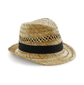 Beechfield Straw Summer Trilby, Natural, S/M bedrucken, Art.-Nr. 049690081