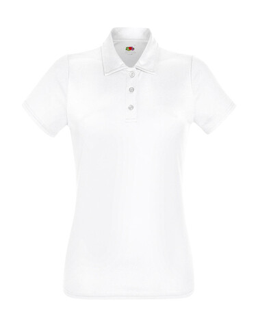 Fruit of the Loom Ladies` Performance Polo, White, 2XL bedrucken, Art.-Nr. 051010007