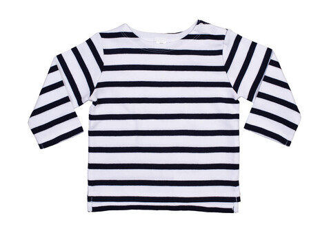 BabyBugz Baby Breton Top, White/Navy, 12-18 bedrucken, Art.-Nr. 056470524