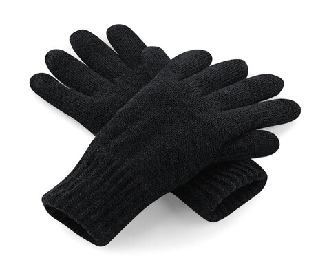 Beechfield Classic Thinsulate™ Gloves, Black, L/XL bedrucken, Art.-Nr. 061691012