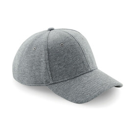 Beechfield Jersey Athleisure Baseball Cap, Heather Grey, One Size bedrucken, Art.-Nr. 068691230