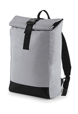 Bag Base Reflective Roll-Top Backpack, Silver Reflective, One Size bedrucken, Art.-Nr. 075297160