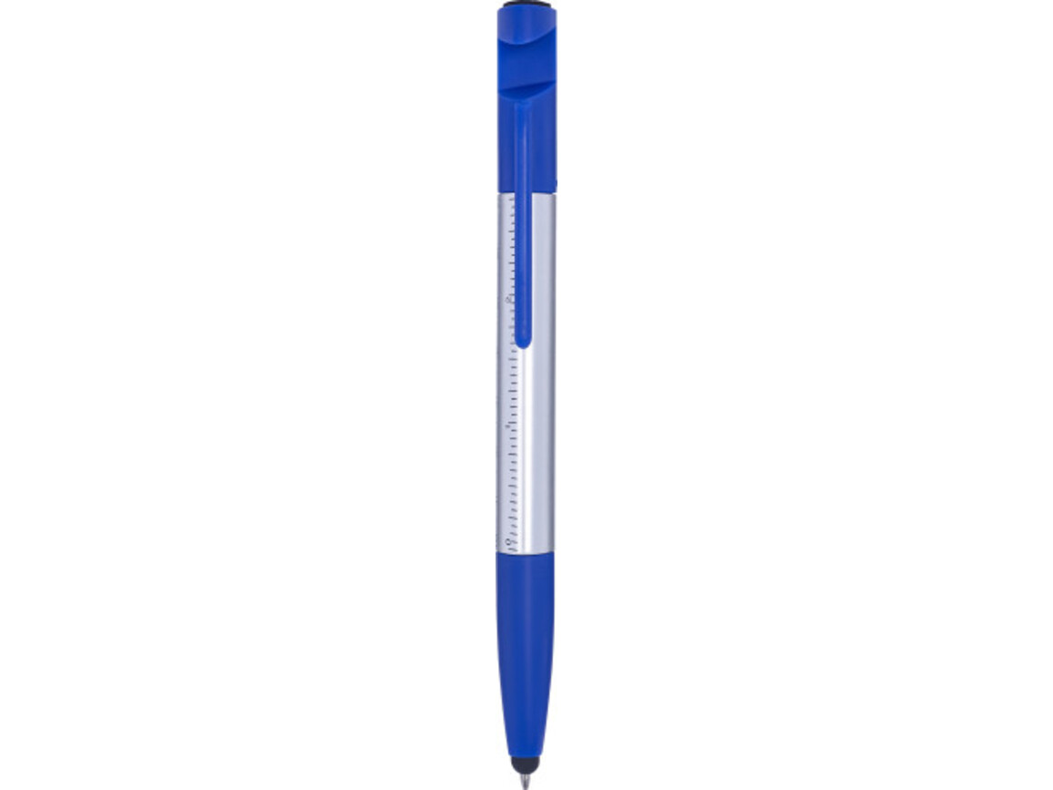 6-in-1 Multifunktionskugelschreiber 'Tool' aus Kunststoff – Blau/Silber bedrucken, Art.-Nr. 052999999_8469