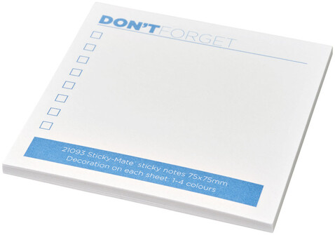 Sticky-Mate® Haftnotizen 75x75 mm, hellblau bedrucken, Art.-Nr. 21093014