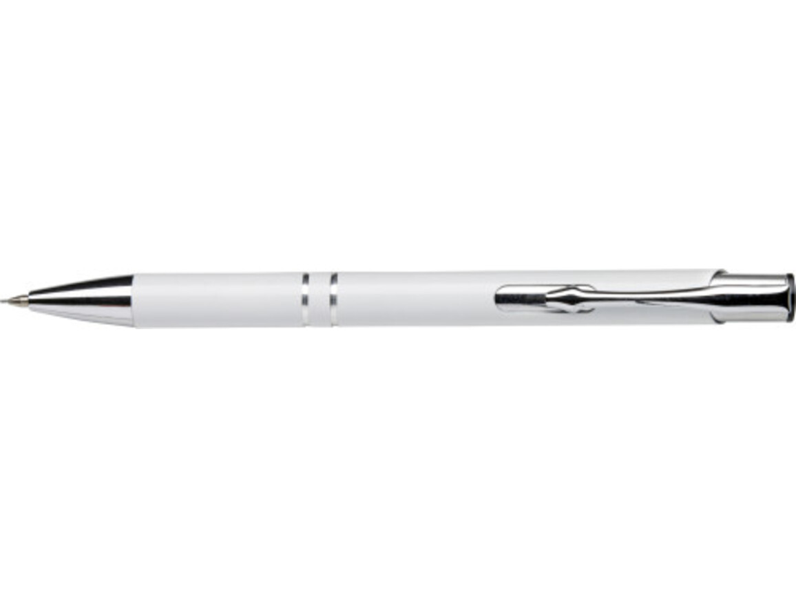 Kugelschreiber 'Albacete' aus Aluminium – Weiß bedrucken, Art.-Nr. 002999999_3444
