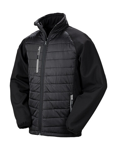 Result Compass Padded Softshell, Black/Grey, 3XL bedrucken, Art.-Nr. 084331518