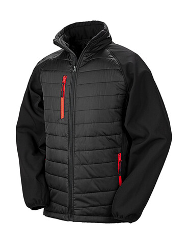 Result Compass Padded Softshell, Black/Red, 2XL bedrucken, Art.-Nr. 084331547