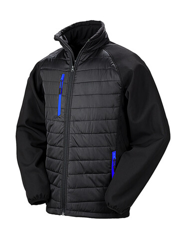 Result Compass Padded Softshell, Black/Royal, 2XL bedrucken, Art.-Nr. 084331947