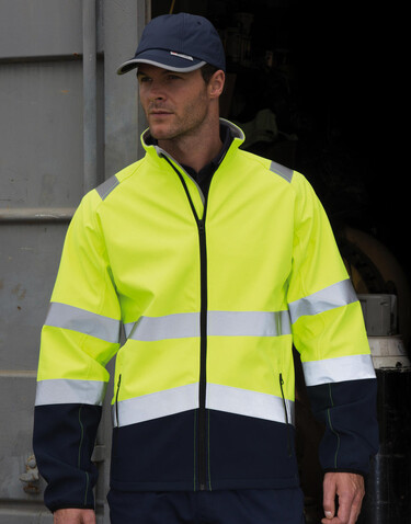 Result Printable Safety Softshell, Fluorescent Orange/Black, 4XL bedrucken, Art.-Nr. 086334789