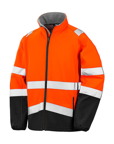 Result Printable Safety Softshell, Fluorescent Orange/Black, 2XL bedrucken, Art.-Nr. 086334787