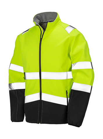 Result Printable Safety Softshell, Fluorescent Yellow/Black, 4XL bedrucken, Art.-Nr. 086336719