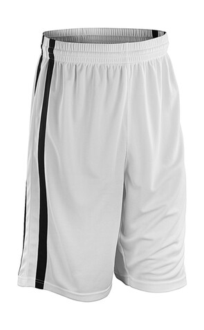 Result Men`s Quick Dry Basketball Shorts, White/Black, XS bedrucken, Art.-Nr. 092330561