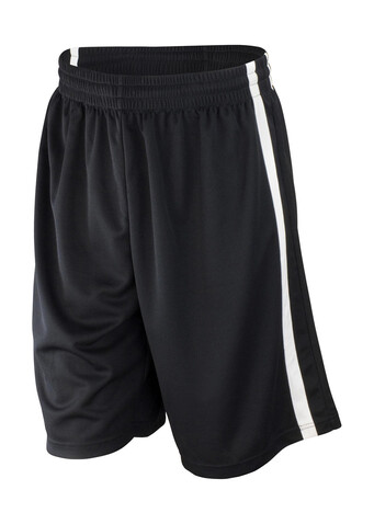 Result Men`s Quick Dry Basketball Shorts, Black/White, 2XL bedrucken, Art.-Nr. 092331506