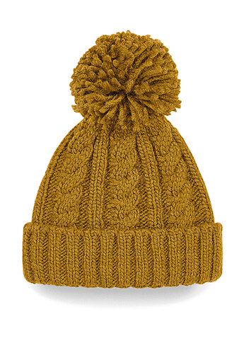Beechfield Cable Knit Melange Beanie, Black, One Size bedrucken, Art.-Nr. 096691010