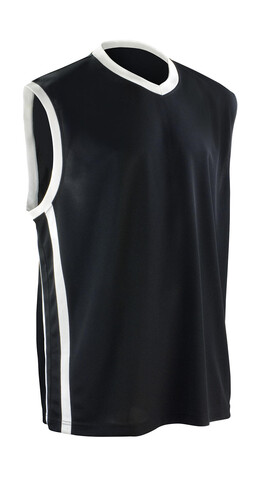 Result Men`s Quick Dry Basketball Top, Black/White, S bedrucken, Art.-Nr. 105331502