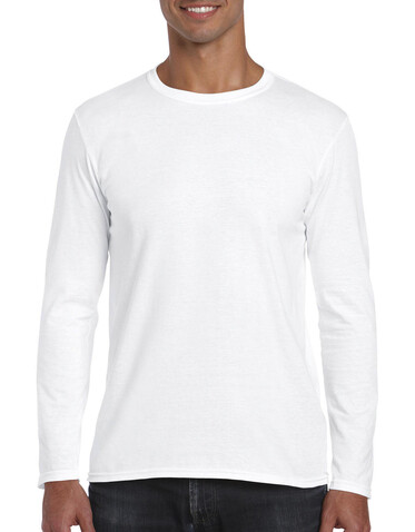 Gildan Softstyle Adult Long Sleeve T-Shirt, White, S bedrucken, Art.-Nr. 107090003