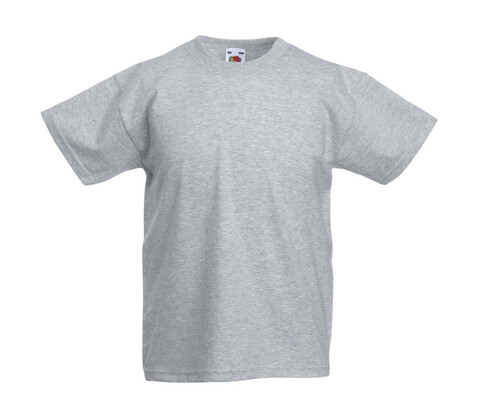 Fruit of the Loom Kids` Original T, Heather Grey, 116 (5-6) bedrucken, Art.-Nr. 108011234