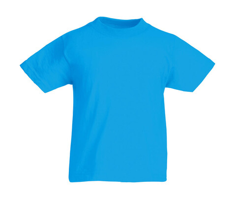 Fruit of the Loom Kids` Original T, Azure Blue, 116 (5-6) bedrucken, Art.-Nr. 108013104